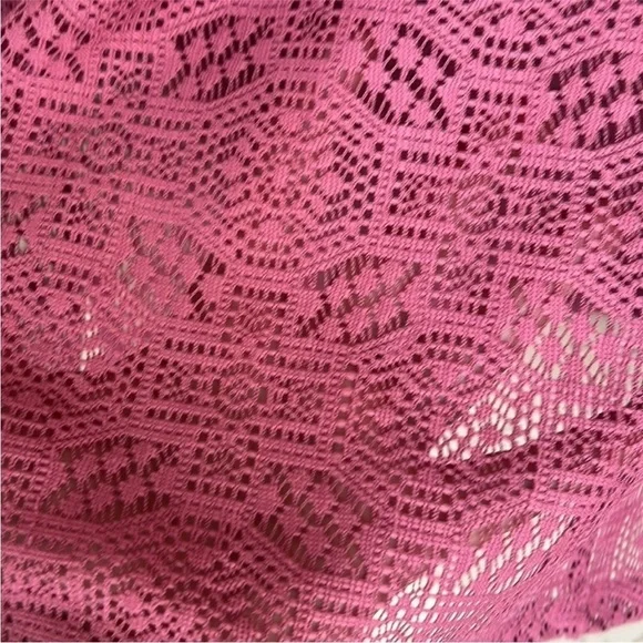 Anthropologie Akemi + Kin Oversized Sheer Lace Dolman Sleeve Top Mauve XS/S - Picture 6 of 10